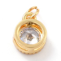 2 τεμ, 10x7 χλστ, Επιχρυσωμένο με 18Κ Χρυσό, Ζιρκόν, Στρογγυλό, Κρεμαστό, Χρυσή Βάση, Διαφανές