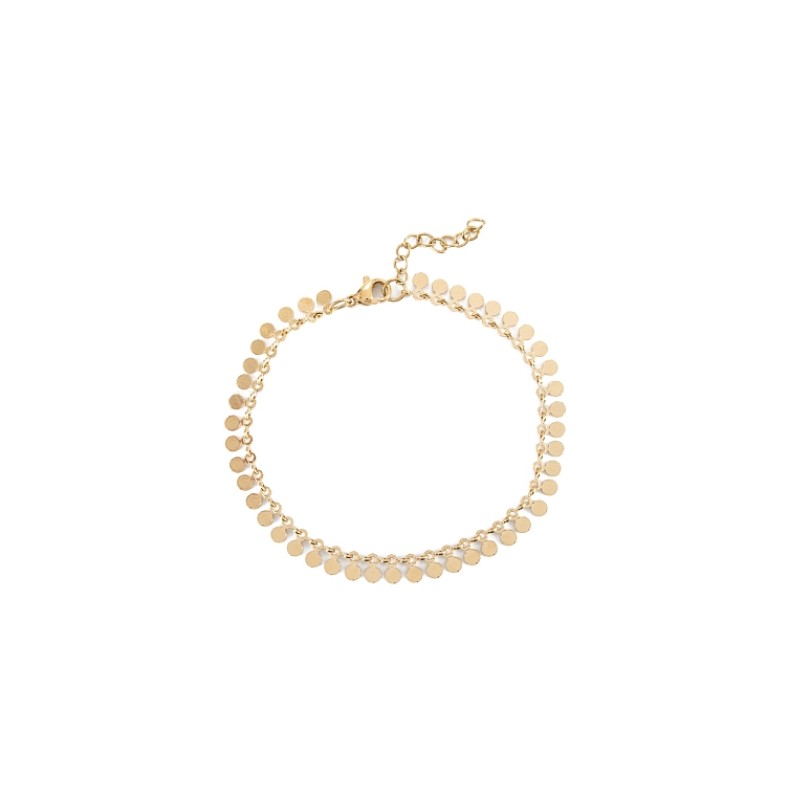 40 εκατ, 6 χλστ πλάτος, 304 Ανοξείδωτο Ατσάλι, Έτοιμη Αλυσίδα Τσόκερ με Φλουριά, Χρυσό