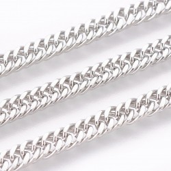 21 εκατ, 4x1.7 χλστ παχος, 304 Ανοξείδωτο Ατσάλι, Αλυσίδα Βραχιόλι, Ατσαλιού