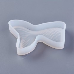 1 τεμ, 81x52 χλστ Εσωτ. Διάμετρος, Καλούπια Σιλικόνης, για DIY Κατασκευές με Υγρό Γυαλί, Ουρά Γοργόνας, Λευκό