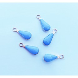 5 τεμ, 10x5 χλστ, 304 Ανοξειδωτο Ατσάλι με Σμάλτο, Κρεμαστό, Δάκρυ, Χρυσή Βάση, Επιλογή Χρώματος