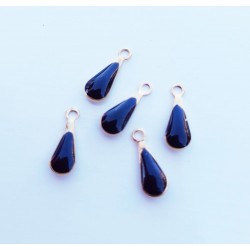 5 τεμ, 10x5 χλστ, 304 Ανοξειδωτο Ατσάλι με Σμάλτο, Κρεμαστό, Δάκρυ, Χρυσή Βάση, Επιλογή Χρώματος