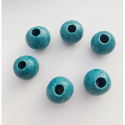 6 τεμ, 16x14 χλστ, Κεραμικές Χάντρες, Στρογγυλό, Επιλογή