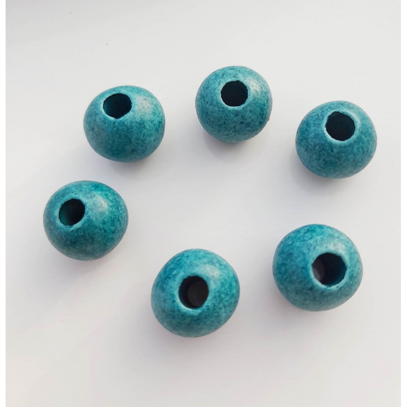 6 τεμ, 16x14 χλστ, Κεραμικές Χάντρες, Στρογγυλό, Επιλογή