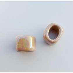 2 τεμ, 17x14 χλστ, Κεραμικές Χάντρες Πορσελάνη, Κύλινδρος, Επιλογή