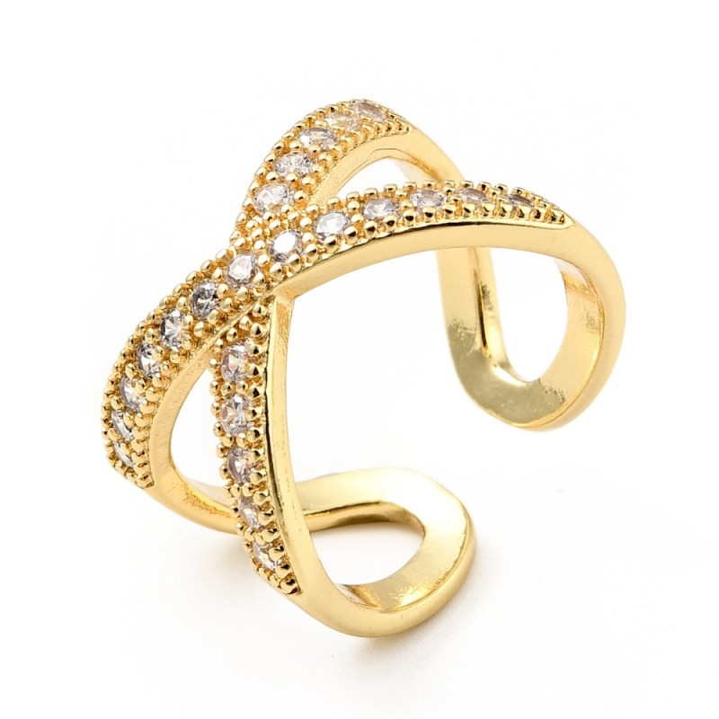 1 τεμ, 15 χλστ πλάτος, 304 Ανοξείδωτο Ατσάλι, Ρυθμιζόμενο Δαχτυλίδι με Ζιρκόν, Χρυσό