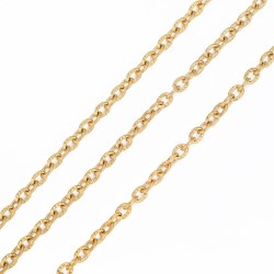 1 μέτρο, 3x2.4x0.6 χλστ κάθε κρίκος, 304 Ανοξείδωτο Ατσάλι, Αλυσίδα με Σχέδιο, Ατσαλιού και Χρυσό