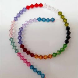 60 τεμ, 6 χλστ, Αυστριακό Κρύσταλλο, Πολύπλευρος Κώνος, Χάντρα, Πολύχρωμο