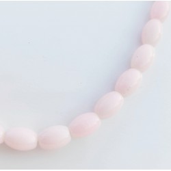 10 τεμ, 11x8 χλστ, Γυάλινες Οβάλ Χάντρα, Ροζ