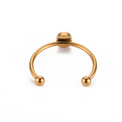 1 τεμ, 4 χλστ καστόνι, 304 Ανοξείδωτο Ατσάλι, Ρυθμιζόμενο Δαχτυλίδι με Καστόνι, Χρυσό