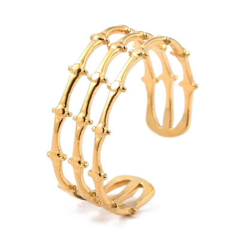 1 τεμ, 8 χλστ πλάτος, 304 Ανοξείδωτο Ατσάλι, Ρυθμιζόμενο Δαχτυλίδι, Τριπλό, Χρυσό