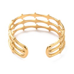 1 τεμ, 8 χλστ πλάτος, 304 Ανοξείδωτο Ατσάλι, Ρυθμιζόμενο Δαχτυλίδι, Τριπλό, Χρυσό