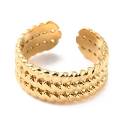 1 τεμ, 8 χλστ πλάτος, 304 Ανοξείδωτο Ατσάλι, Ρυθμιζόμενο Δαχτυλίδι με Σχέδιο, Χρυσό