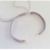 1 τεμ, 13 εκ. μήκος, 5 χλστ πάχος, Μακραμέ Βραχιόλι με Κρίκους, Γκρι