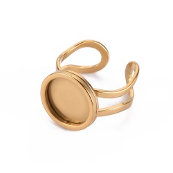 1 τεμ, 12 χλστ καστόνι, 304 Ανοξ. Ατσάλι, Ρυθμιζ. Δαχτυλίδι με Καστόνι (SCF-12C-GS)