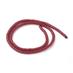 380 τεμ, 4x1 χλστ, Χάντρες απο Πολυμερικό Πηλό, Ροδέλα/Δίσκος, Σκούρο Κόκκινο