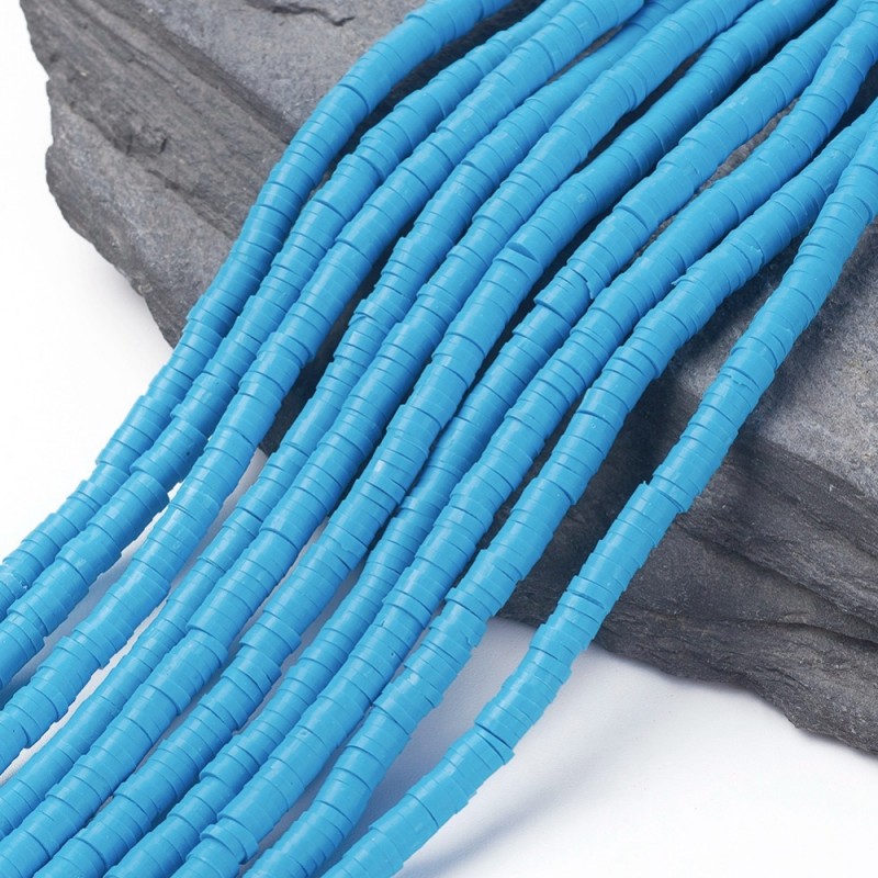 380 τεμ, 4x1 χλστ, Χάντρες απο Πολυμερικό Πηλό, Ροδέλα/Δίσκος, Μπλε