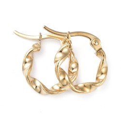 1 ζευγ, 17x3 χλστ, 304 Ανοξείδωτο Ατσάλι, Σκουλαρίκια Κρίκος, Στριφτό, Χρυσό