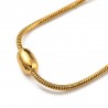 17 εκατ, 2 χλστ πάχος, 304 Ανοξείδωτο Ατσάλι, Φιδίσια Αλυσίδα Βραχιόλι με Οβαλ Στοιχεία, Χρυσή
