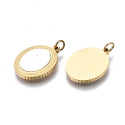 1 τεμ, 17x13 χλστ, 316 Χειρουργικό Ατσάλι με Κέλυφος Κοχυλιού, Οβάλ, Κρεμαστό, Χρυσό