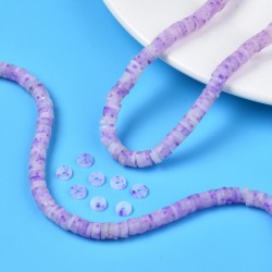 350 τεμ, 6 χλστ, Χάντρες απο Πολυμερικό Πηλό, Ροδέλα/Δίσκος, Αποχρώσεις Μωβ