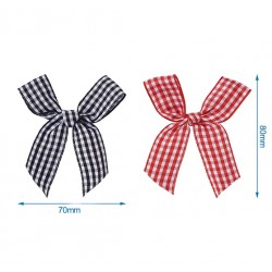 4 τεμ, 80x70 χλστ, Καρό Χριστουγεννιάτικα Φιογκάκια (BLW-80MM-BR)