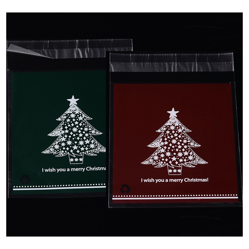 20 τεμ, 14x10 εκατ, Σακουλάκια Σελοφάν, We wish a Merry Christmas (CHT-14CM-RG)