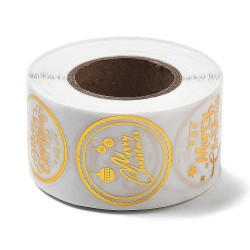 500 τεμ/roll, 25 χλστ, Χριστουγεννιάτικα  Αυτοκόλλητα, Μικτό Σχεδια, Χρυσό (CHT-25M-G)