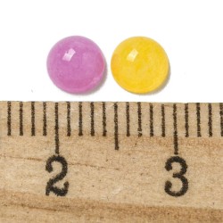 10 τεμ, 5x2.5 χλστ, Ημιπολύτιμοι Λίθοι Νεφρίτη Καμπουσόν, Στρογγυλό, Μικτό (NJC-5MM-MC)
