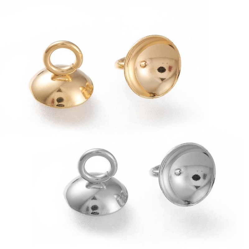 304 Ανοξείδωτο Ατσάλι, Καπάκι Πέρλας με Σύνδεσμο, Κρεμαστό Στρογγυλό