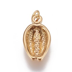 1 τεμ, 19x10 χλστ, Pvd Vacuum 304 Ανοξείδωτο Ατσάλι, Κοχύλι Cowrie, Κρεμαστό (SCW-19M-G)