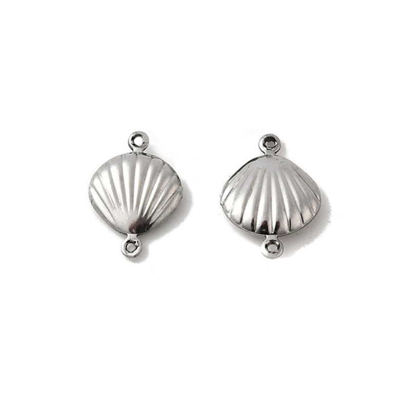 2 τεμ, 18x13 χλστ, 304 Ανοξείδωτο Ατσάλι, Κοχύλι με Συνδέσμους Διπλής Όψης, Αχιβάδα (SCW-18L-G)