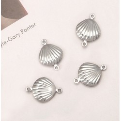 2 τεμ, 18x13 χλστ, 304 Ανοξείδωτο Ατσάλι, Κοχύλι με Συνδέσμους Διπλής Όψης, Αχιβάδα (SCW-18L-G)