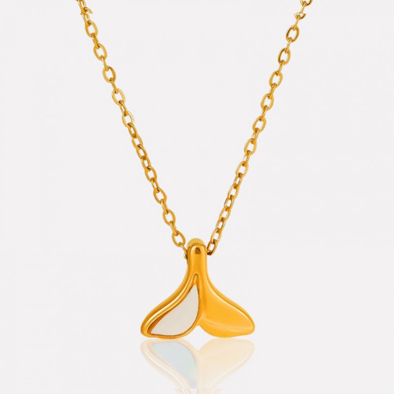 45 εκ, 15x13x4 χλστ Ουρά, 304 Ανοξείδωτο Ατσάλι, Αλυσίδα Λαιμού με Κρεμαστή Ουρά Γοργόνας, Κολιέ (STN-15M-G)