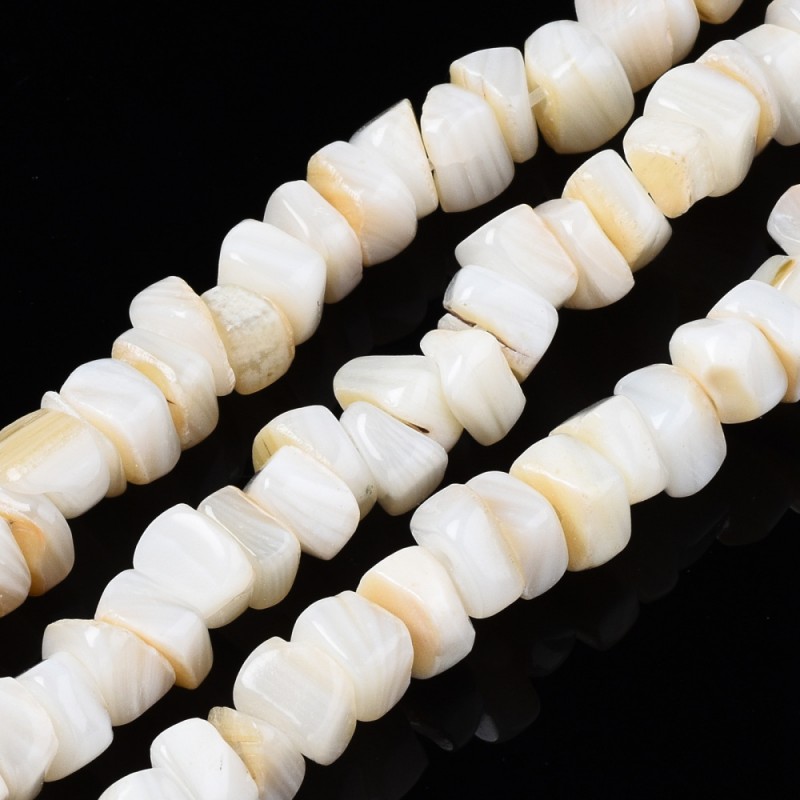 55 τεμ, 5~8 χλστ, Κέλυφος Κοχυλιού Chips Χάντρες (SEL-M55-WM)
