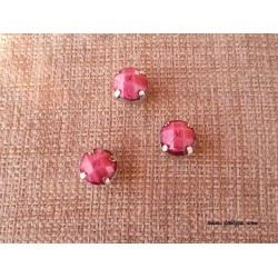 3 τεμ, 6x8 χλστ,4  χλστ τρύπα, Ακρυλικες τεχνητές Χάντρες Στρογγυλές,Γαλάζιο , Πίσω μερος  Χαλκό