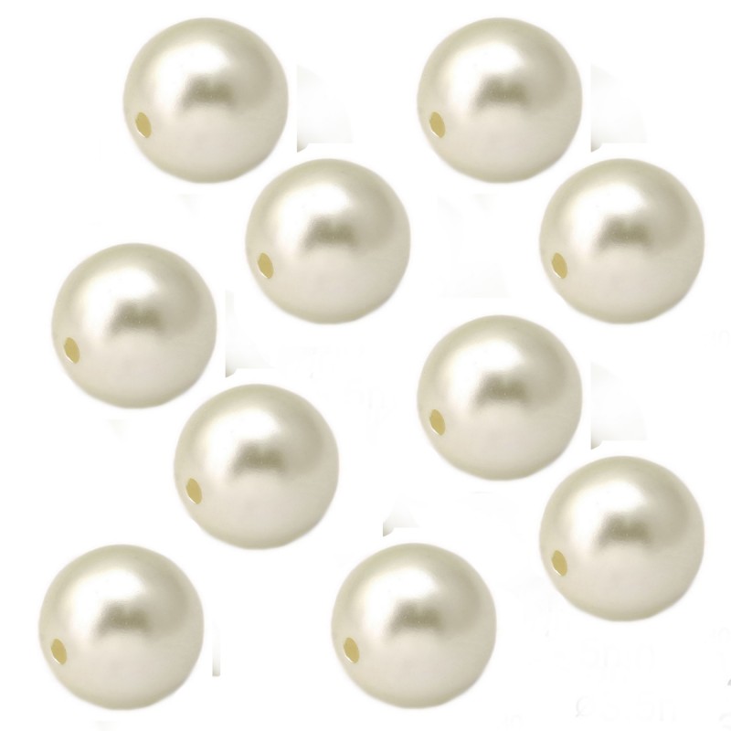 10 τεμ, 16 χλστ, Ακρυλικές Πέρλες, Χάντρα, Στρογγυλή, Ιβουάρ (GPR-16M-IV)