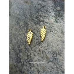 5 τεμ, 20x6 χλστ, Ορείχαλκος, Ραβδωτή Επιφάνεια, Φύλλο, Χρυσό και Ασημί