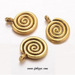 5 τεμ, 15x12 χλστ, Μεταλλικό Φυλακτό, Στρόβιλος, Χρυσό Αντίκας