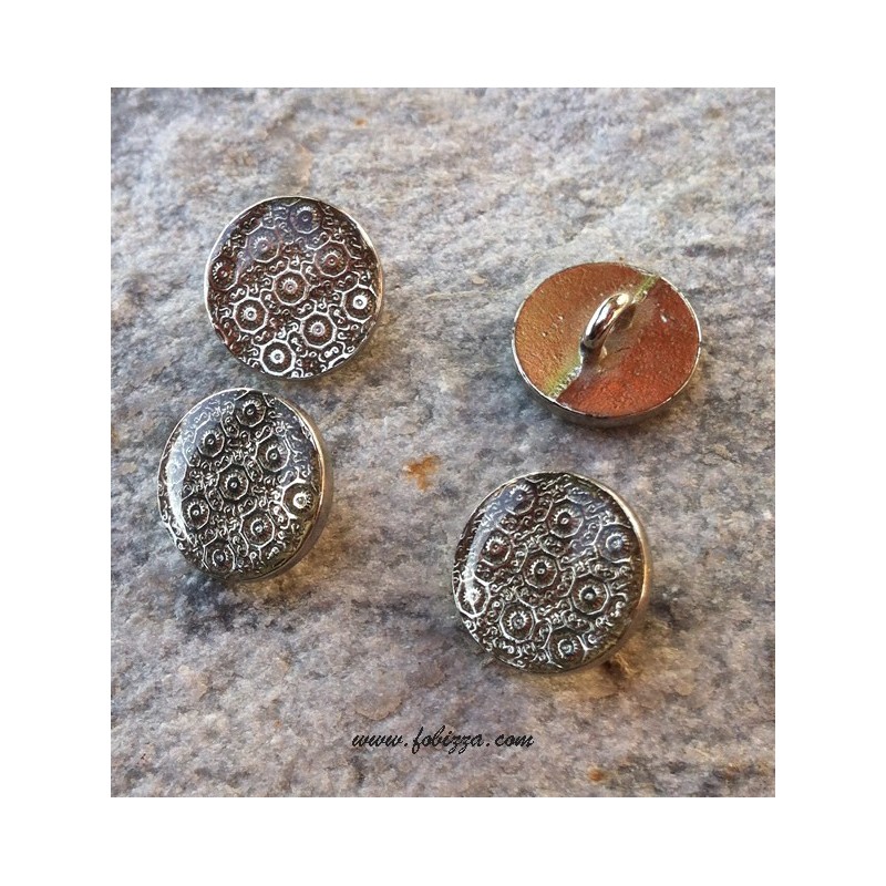 1 τεμ, 15 χλστ, 304 Ανοξείδωτο Ατσάλι, Κουμπιά με Υγρό Γυαλί σε Ασημί