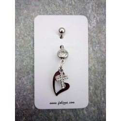 1τεμ, 15x13 χλστ, Τρύπα: 2 χλστ, Μεταλλικό, Καρδιά, Ασημί