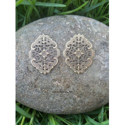 2 τεμ, 65x35x1 χλστ, Τρύπα: 6mm, Σίδερο Φιλιγκράν, Μεγάλο Μέγεθος, Μαύρο