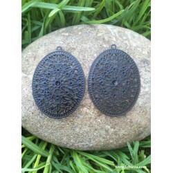 2 τεμ, 65x35x1 χλστ, Τρύπα: 6mm, Σίδερο Φιλιγκράν, Μεγάλο Μέγεθος, Μαύρο