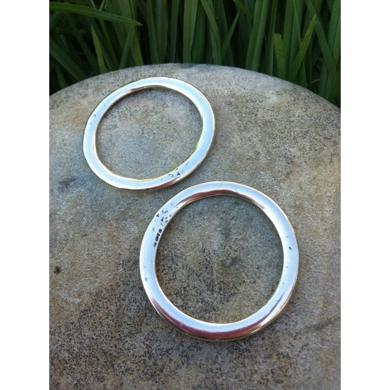 1 τεμ, 46 χλστ διάμετρος, Μεταλλικός, Κρίκος, Ασημί Αντίκας