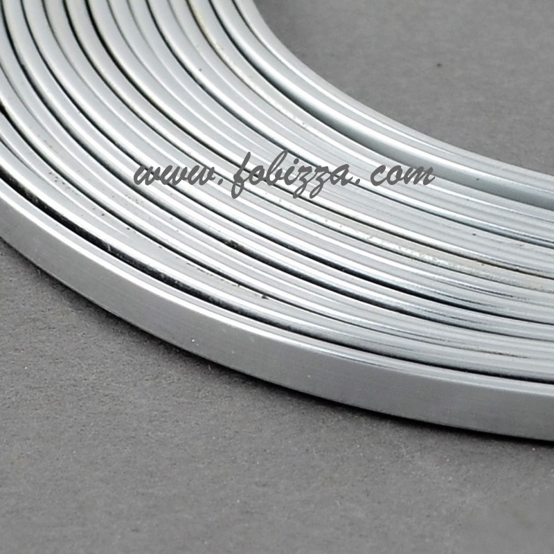 6 μέτρα/1 ρολό, 2 χιλ/στά πάχος, Σύρμα από Αλουμίνιο, Ασήμι