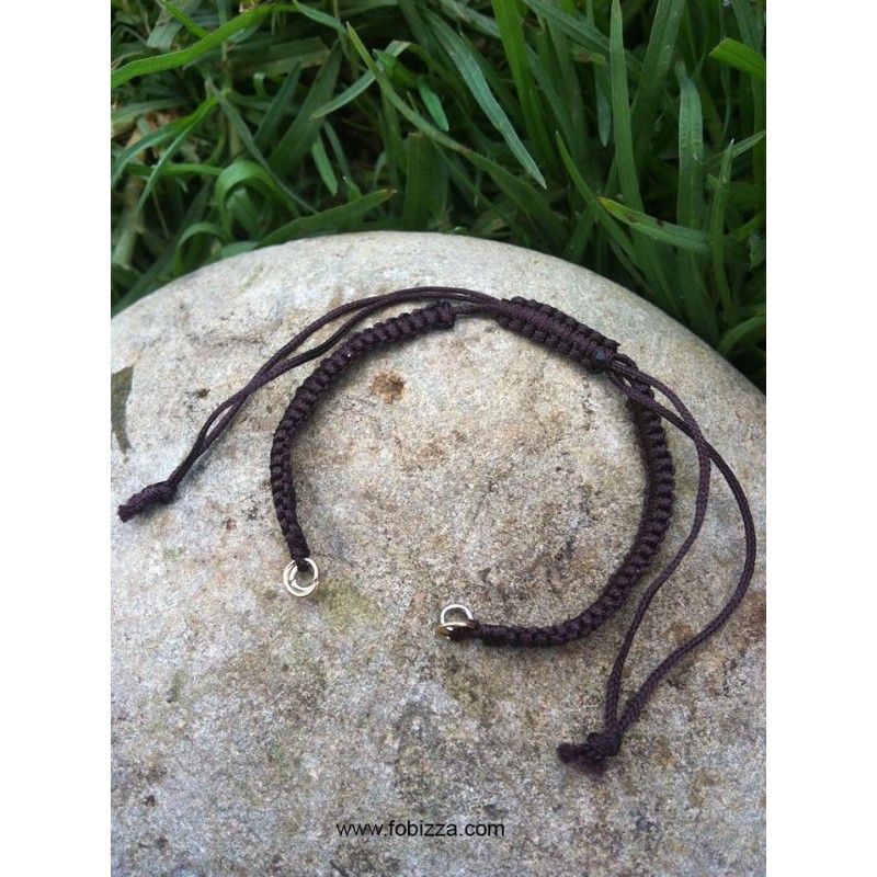 1 τεμ, 13 εκ. μήκος, 5 χλστ πά1 τεμ, 13 εκ. μήκος, 5 χλστ πάχος, Μακραμέ Βραχιόλι με Κρίκους