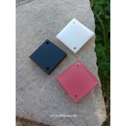 2 τεμ, 20 χλστ, Plexiglass, Γεωμετρικά Σχήματα με 2 Τρύπα, "Ρόμβος" σε Άσπρο, Ροζ και Μαύρο