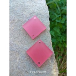 2 τεμ, 20 χλστ, Plexiglass, Γεωμετρικά Σχήματα με 2 Τρύπα, "Ρόμβος" σε Άσπρο, Ροζ και Μαύρο