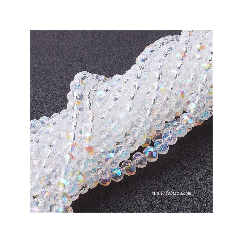 100 τεμ, 6x4 χλστ, Τρύπα 1 χλστ, Χειροποίητες Γυάλινες Χάντρες, Πολύπλευρη, Σκέλος, Οβάλ, Άσπρο