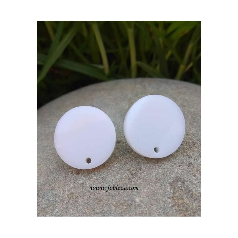 2 τεμ, 20 χλστ, Σκουλαρίκια απο Plexiglass, 1 Τρύπα, Γεωμετρικά Σχήματα, Κύκλος, Ρόμβος, Τρίγωνο, σε Ασπρο